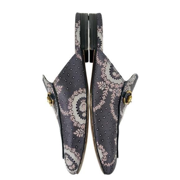 GUCCI Princetown Horsebit Floral Jacquard Canvas Mules - Picture 7 of 11